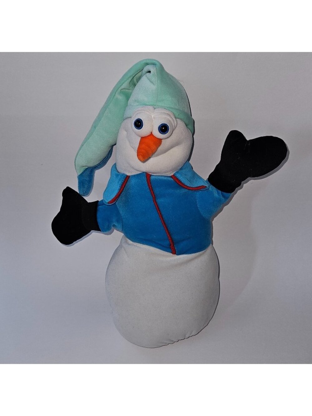 VTG Sugar Loaf Snowman Plush 15" Wacky Goofy Silly Eyes Christmas READ AS IS